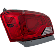 Driver Side, Outer Tail Light, with Bulb, Halogen, Clear and Red Lens, CAPA CERTIFIED