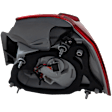 Driver Side, Outer Tail Light, with Bulb, Halogen, Clear and Red Lens, CAPA CERTIFIED
