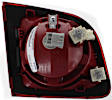 Passenger Side, Inner Tail Light, with Bulb, Halogen, Clear and Red Lens, CAPA CERTIFIED
