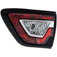 Passenger Side, Inner Tail Light, with Bulb, Halogen, Clear and Red Lens, CAPA CERTIFIED