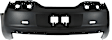 Rear Primed Bumper Cover, Coupe/Convertible, Without Parking Aid Sensor Holes, CAPA CERTIFIED