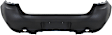 Rear Primed Bumper Cover, Without Parking Aid Sensor Holes, CAPA CERTIFIED