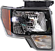 Passenger Side Headlight, with Bulb, Halogen, Black Trim