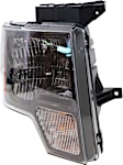 Passenger Side Headlight, with Bulb, Halogen, Black Trim