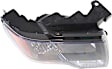Passenger Side Headlight, with Bulb, Halogen, Black Trim