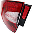 Passenger Side, Outer Tail Light, with Bulb, Halogen, Clear and Red Lens, Sedan, CAPA CERTIFIED