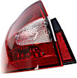 Driver Side, Outer Tail Light, with Bulb, Halogen, Clear and Red Lens, Sedan, CAPA CERTIFIED