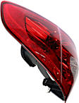 Driver Side, Outer Tail Light, with Bulb, Halogen, Clear and Red Lens, Sedan, CAPA CERTIFIED
