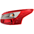Passenger Side, Outer Tail Light, with Bulb, Halogen, Clear and Red Lens, Sedan, CAPA CERTIFIED