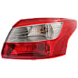 Passenger Side, Outer Tail Light, with Bulb, Halogen, Clear and Red Lens, Sedan, CAPA CERTIFIED