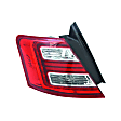 Driver Side, Outer Tail Light, with Bulb, LED, Clear and Red Lens, CAPA CERTIFIED