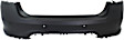 Rear Primed Bumper Cover, Sedan, With Parking Aid Sensor Holes, CAPA CERTIFIED