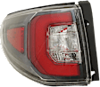 Driver Side, Outer Tail Light, with Bulb, LED, Clear and Red Lens, CAPA Certified