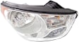 Passenger Side Headlight, with Bulb, Halogen, Clear Lens, CAPA Certified