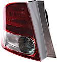 Driver Side, Outer Tail Light, without Bulb, Halogen, Clear and Red Lens, Sedan, CAPA CERTIFIED