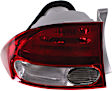 Driver Side, Outer Tail Light, without Bulb, Halogen, Clear and Red Lens, Sedan, CAPA CERTIFIED