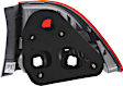 Driver Side, Outer Tail Light, without Bulb, Halogen, Clear and Red Lens, Sedan, CAPA CERTIFIED