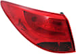 Driver Side, Outer Tail Light, with Bulb, Halogen, Red Lens, CAPA CERTIFIED
