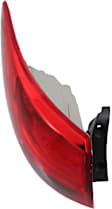Driver Side, Outer Tail Light, with Bulb, Halogen, Red Lens, CAPA CERTIFIED