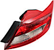 Passenger Side Tail Light, with Bulb, Halogen, Clear and Red Lens, Coupe, CAPA CERTIFIED