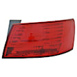Passenger Side, Outer Tail Light, with Bulb, Halogen, Red Lens, Production Date From December 17 2007, CAPA CERTIFIED