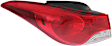 Driver Side, Outer Tail Light, With bulb(s), Halogen, Clear and Red Lens CAPA CERTIFIED