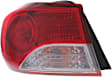 Driver Side, Outer Tail Light, With bulb(s), Halogen, Clear and Red Lens CAPA CERTIFIED