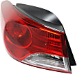 Driver Side, Outer Tail Light, with Bulb, Halogen, Clear and Red Lens, Sedan, USA Built Vehicle, CAPA CERTIFIED