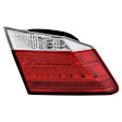 Driver Side, Inner Tail Light, with Bulb, LED, Clear and Red Lens, Sedan, EX-L / Touring Models, CAPA CERTIFIED