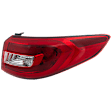Passenger Side, Outer Tail Light, with Bulb, Halogen, Clear and Red Lens, Standard Type, Except Hybrid Model, CAPA CERTIFIED