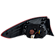Passenger Side, Outer Tail Light, with Bulb, Halogen, Clear and Red Lens, Standard Type, Except Hybrid Model, CAPA CERTIFIED