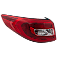 Driver Side, Outer Tail Light, with Bulb, Halogen, Clear and Red Lens, Standard Type, Except Hybrid Model, CAPA CERTIFIED