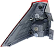 Passenger Side, Lower Tail Light, with Bulb, Halogen, Clear and Red Lens, CAPA CERTIFIED
