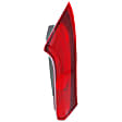 Passenger Side, Upper Tail Light, with Bulb, Halogen, Clear and Red Lens, CAPA CERTIFIED