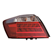 Driver Side, Outer Tail Light, With bulb(s), LED, Clear and Red Lens, Hybrid, CAPA CERTIFIED