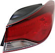 Passenger Side, Outer Tail Light, with Bulb, Halogen, Clear and Red Lens, Coupe/Sedan, Korea Built Vehicle Models, CAPA CERTIFIED