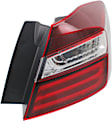 Passenger Side, Outer Tail Light, with Bulb, LED, Clear and Red Lens, Sedan, Except Hybrid Model, CAPA CERTIFIED