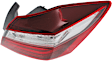 Passenger Side, Outer Tail Light, with Bulb, LED, Clear and Red Lens, Sedan, Except Hybrid Model, CAPA CERTIFIED
