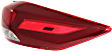 Passenger Side, Outer Tail Light, with Bulb, Halogen, Clear and Red Lens, Sedan, USA Built Vehicle, CAPA CERTIFIED