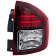 Passenger Side Tail Light, with Bulb, Halogen, Clear and Red Lens, CAPA CERTIFIED