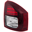 Passenger Side Tail Light, with Bulb, Halogen, Clear and Red Lens, CAPA CERTIFIED