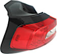Driver Side, Outer Tail Light, with Bulb, Halogen, Clear and Red Lens, CAPA CERTIFIED