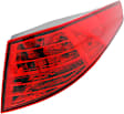 Passenger Side, Outer Tail Light, with Bulb, Halogen, Red Lens, Except Hybrid Model, USA Built Vehicle, CAPA CERTIFIED