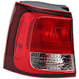 Driver Side, Outer Tail Light, with Bulb, Halogen, Clear and Red Lens, CAPA CERTIFIED