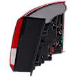 Driver Side, Outer Tail Light, with Bulb, Halogen, Clear and Red Lens, CAPA CERTIFIED