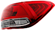 Passenger Side, Outer Tail Light, with Bulb, Halogen, Clear and Red Lens, CAPA CERTIFIED