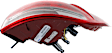 Passenger Side, Outer Tail Light, with Bulb, Halogen, Clear and Red Lens, CAPA CERTIFIED