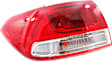 Driver Side, Outer Tail Light, with Bulb, Halogen, Clear and Red Lens, CAPA CERTIFIED