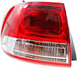 Driver Side, Outer Tail Light, with Bulb, Halogen, Clear and Red Lens, CAPA CERTIFIED