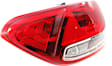 Driver Side, Outer Tail Light, with Bulb, Halogen, Clear and Red Lens, CAPA CERTIFIED